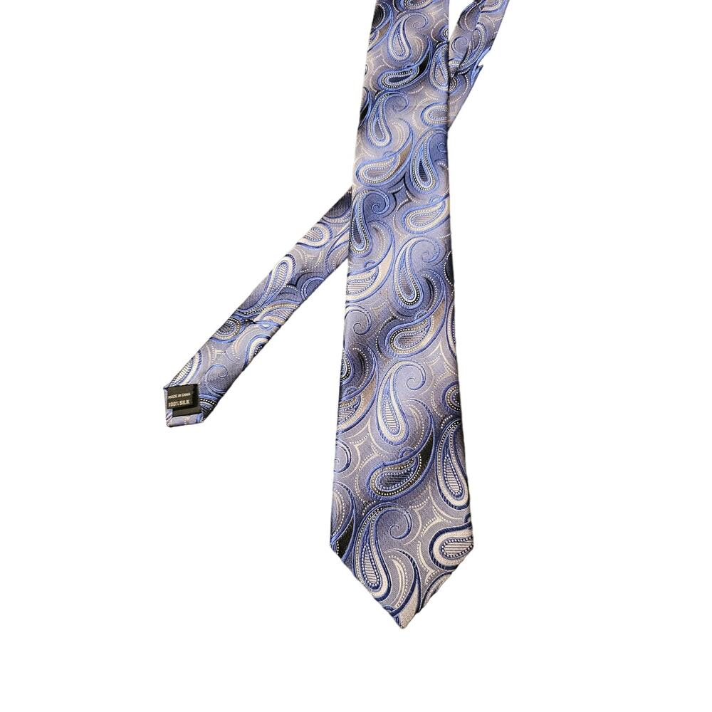 Blue and Gray paisley VanHeusen 100% silk‎ tie